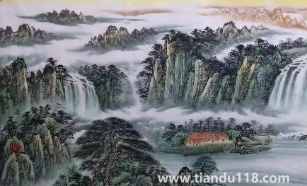 富水長(zhǎng)流畫(huà)掛客廳能不能旺財(cái)1