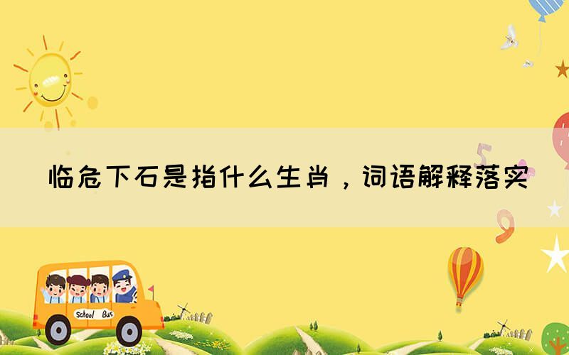 臨危下石是指什么生肖，詞語解釋落實(shí)