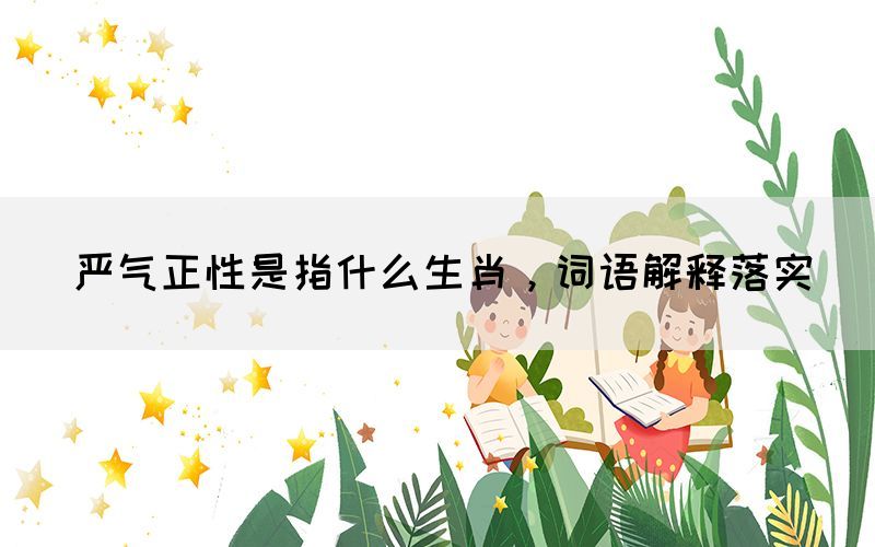 嚴(yán)氣正性是指什么生肖，詞語解釋落實